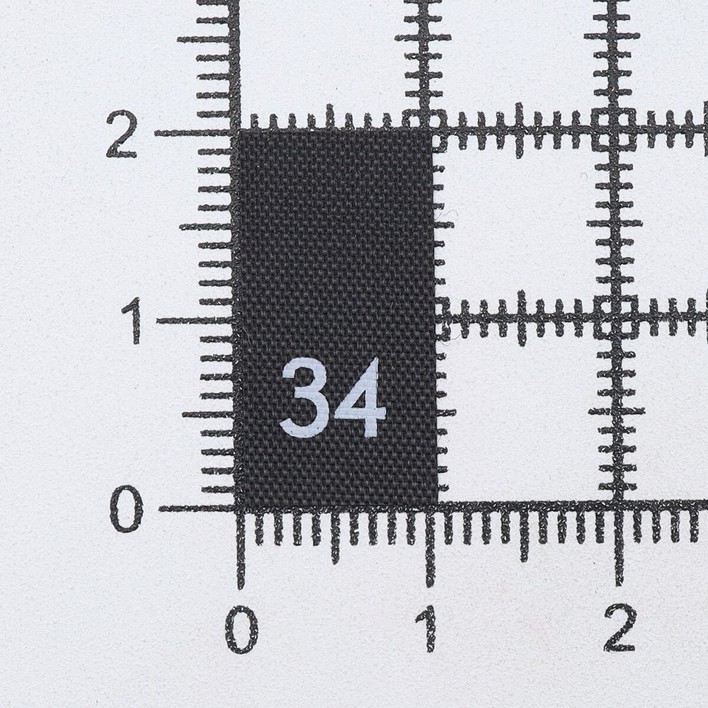 Этикетка-размерник 10х20мм П/Э, 100 шт/упак, черный фон/белый шрифт (MN) (34)