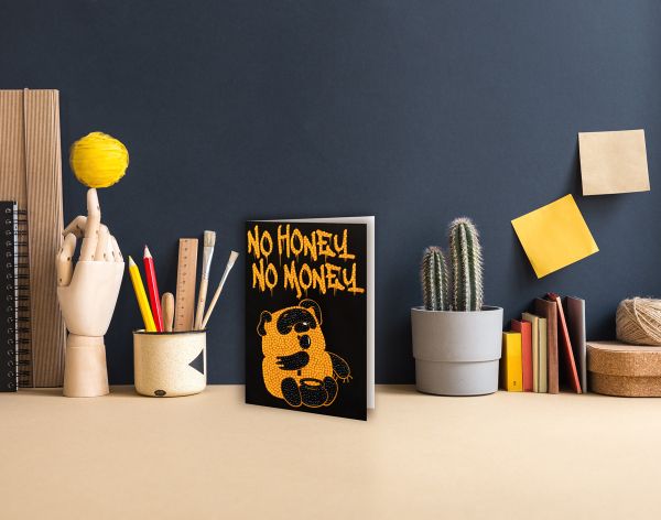 Алмазная (кристальная) мозаика Фрея CMF-ALVO-514, открытка No honey - no money, 13.5х20 см