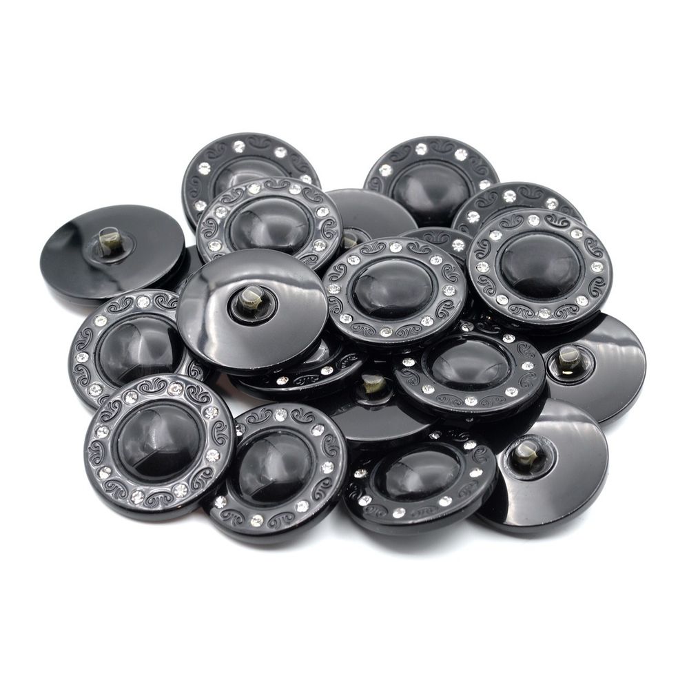 Пуговицы на ножке 3.01-445-35А, черный, 20 шт