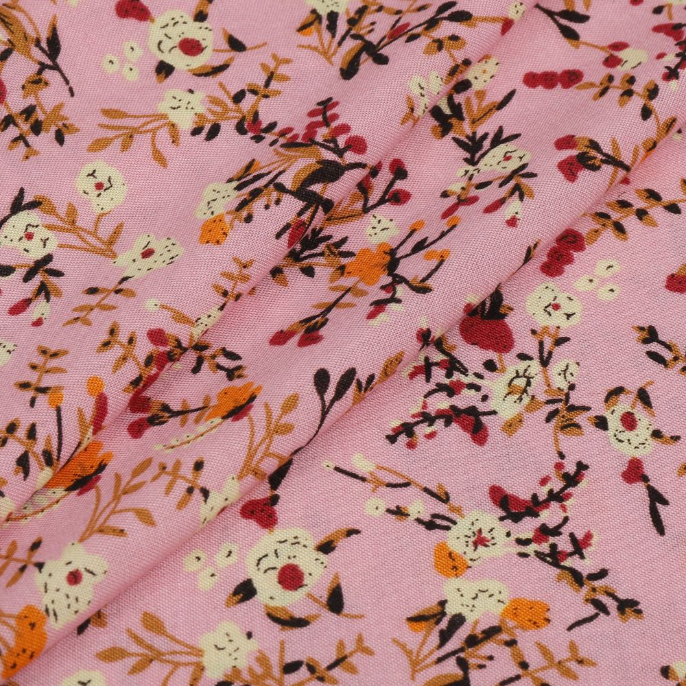 Штапель 110 г/м², шир.145 см, цв.с10 розовый, 25м /TOS/