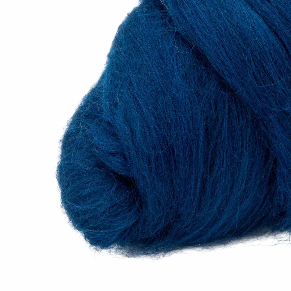 Шерсть для валяния мериносовая тонкая 100 г, 571 синий, Троицкая