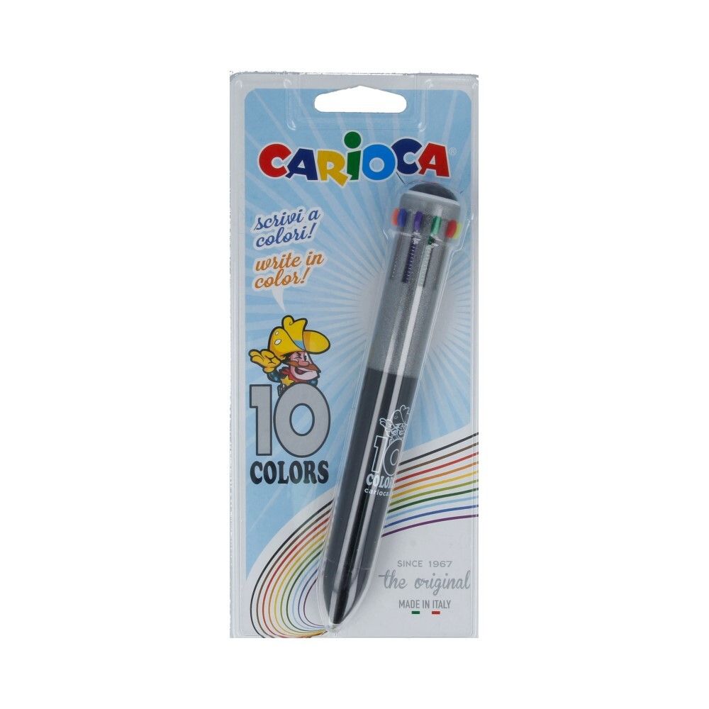 Ручка шариковая автоматическая Carioca 10в1, 1 мм, 10 цв, The original 41500