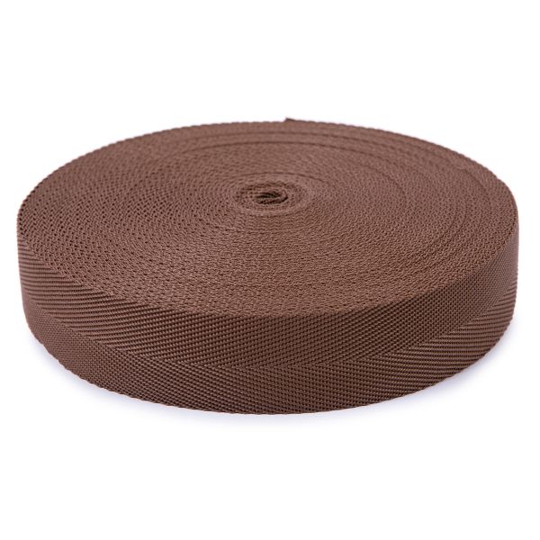 Стропа (ременная лента) 40 мм / 25 метров, толщ. 1.44 мм, [14.4 г/пог.м], 100% п/п, рис. 3114, коричневый, Gamma С1594Г17