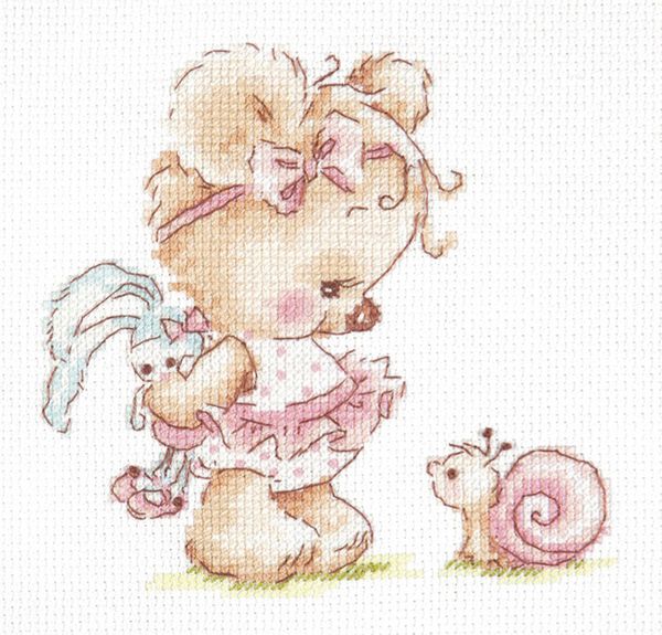 Набор для вышивания нитками Чудесная игла, Я с тобой дружусь!, 13х13 см