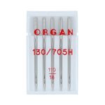 Иглы для швейных машин базовые универсальные 130/705 H, №110, 5 игл, в пенале 5105110 110, ORGAN