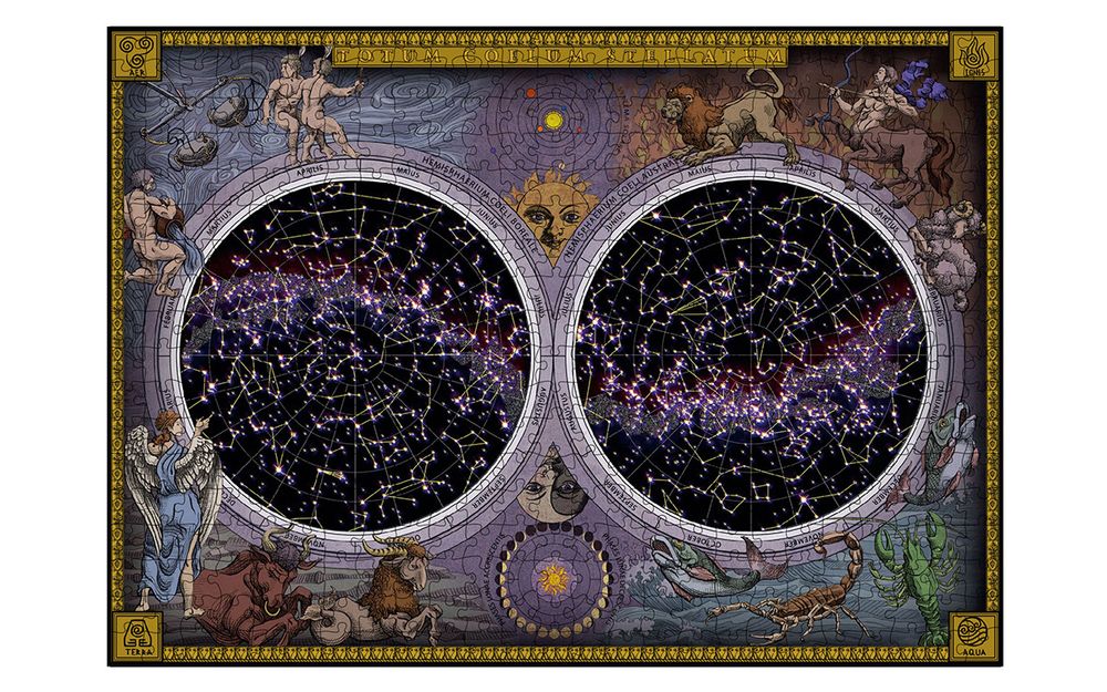 Пазл деревянный Звёздный путеводитель 450 элементов, Фрея PZLD-002