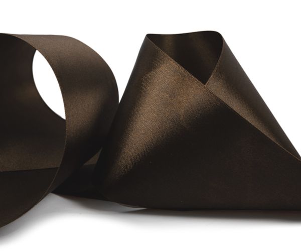 Лента атласная 1-сторонняя 75.0 мм / 5 шт по 5.4 метра, №154 т.коричневый, Gamma AL-75P