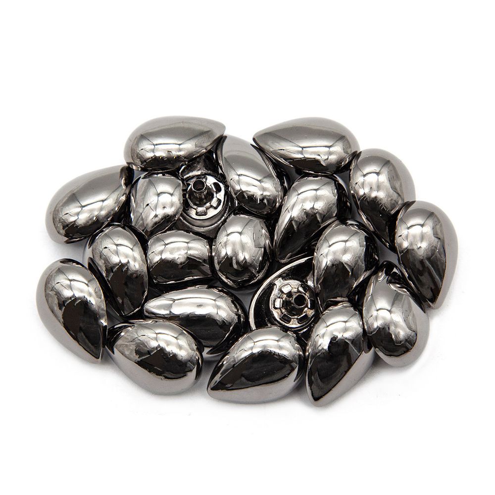 Часть кнопки Альфа (S-образная) ⌀21.5 мм (A-часть), 5/21,5 BRASS капля чер.никель, 20 шт