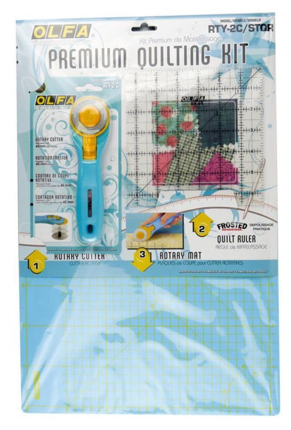 Стартовый набор 3 в 1 для начинающих квилтистов, R-2C/STQR, Olfa, 1 шт