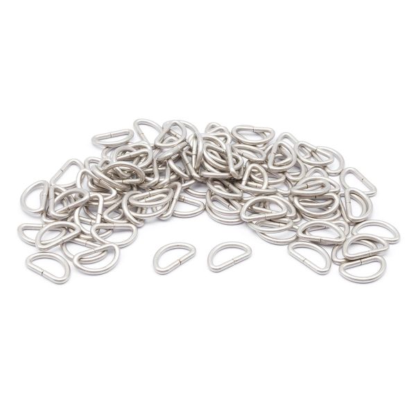 Полукольцо сварное металл внутр. 15 мм (внешн. 20х12 мм, ⌀2.5 мм), 100 шт, серебро ГР, 6066