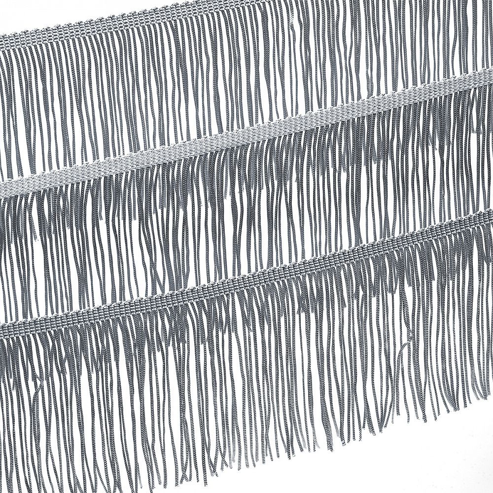 Бахрома отделочная широкая 150.0 мм / 4.5 метра, цв.серебро