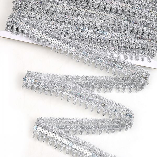 Тесьма отделочная 27 мм, 13-6413 цв.серебро уп.13.71м