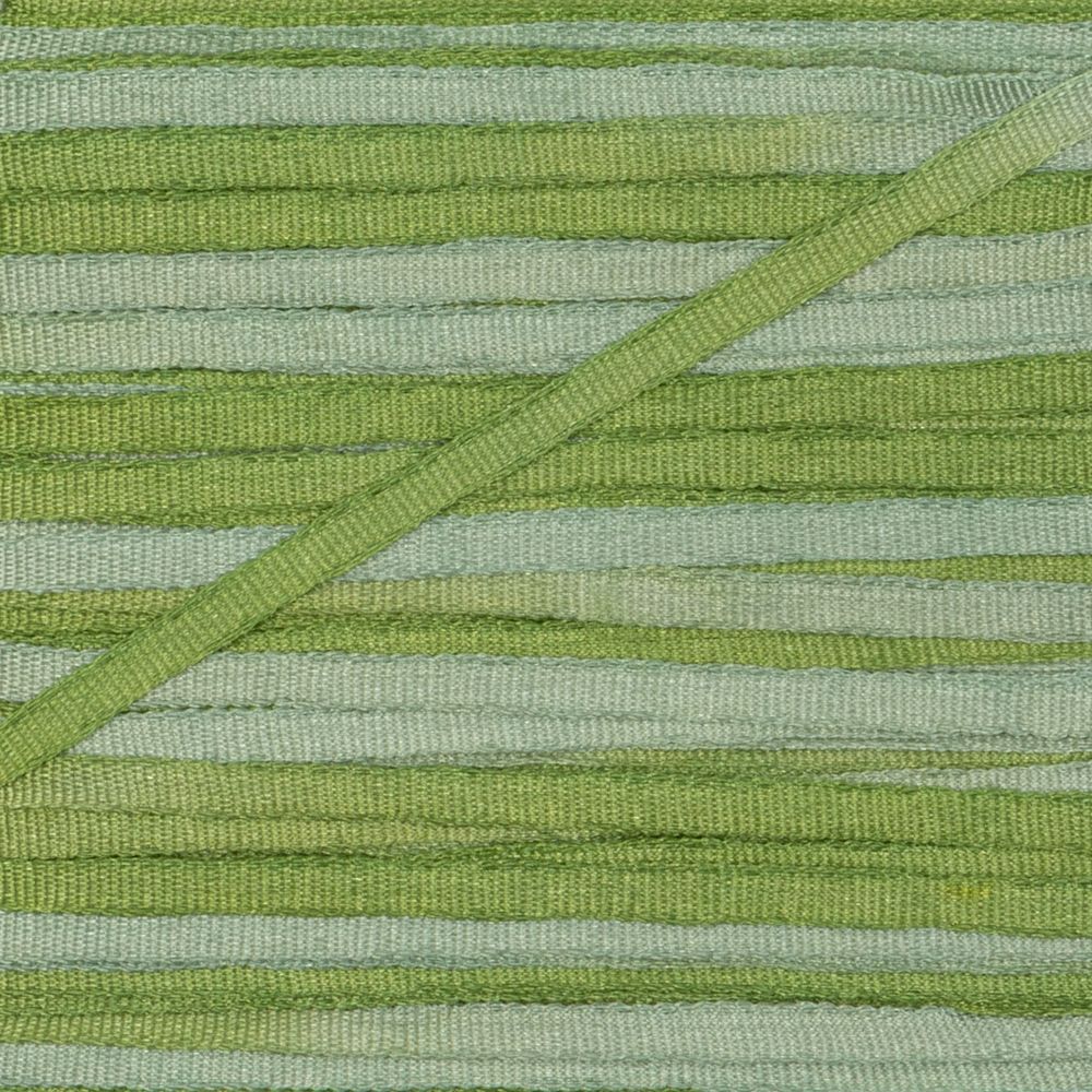 Лента (тесьма) шелковая 2.0 мм / 45.5±0.5 метров, M006 серо-зеленый/зеленый, Gamma SRM-2