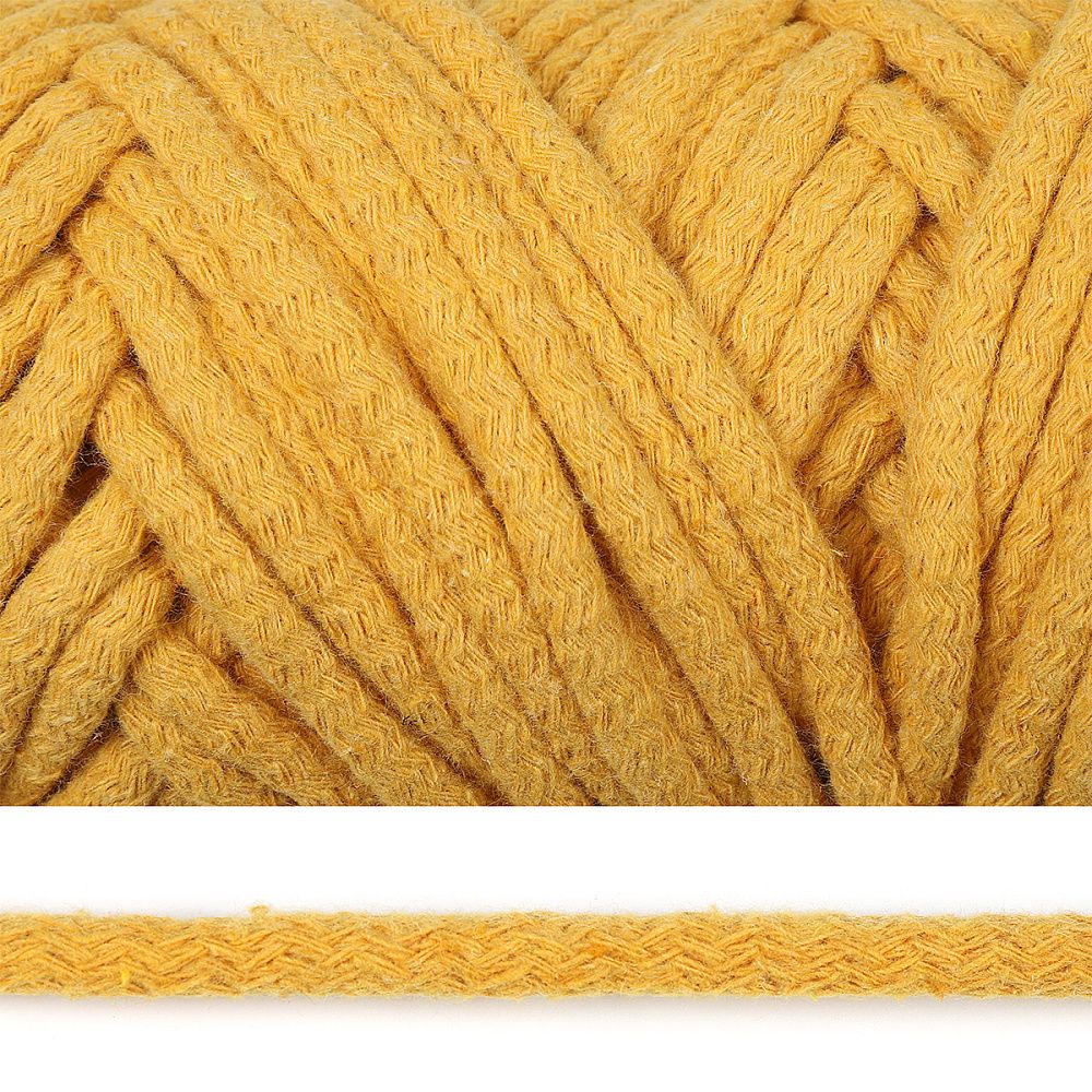 Шнур круглый х/б ⌀8.0 мм / 50 метров, с наполнителем, 1302 горчичный Шнур круглый х/б ⌀8.0 мм / 50 метров, с наполнителем, 1302 горчичный