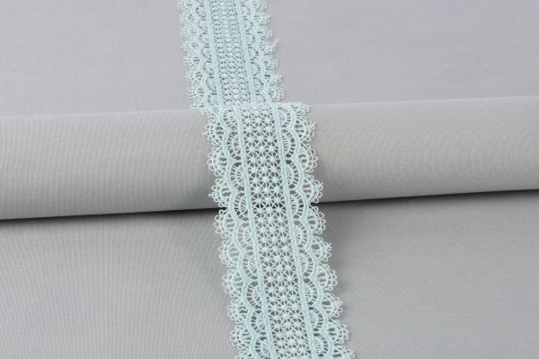 Кружево гипюр (плетёное) 50 мм / 10 м, GP018LGRN мятный, Gamma GGM-5002