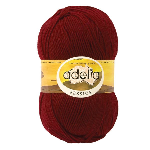 Пряжа Adelia Jessica / уп.5 мот. по 100г, 260м, 07 бордовый