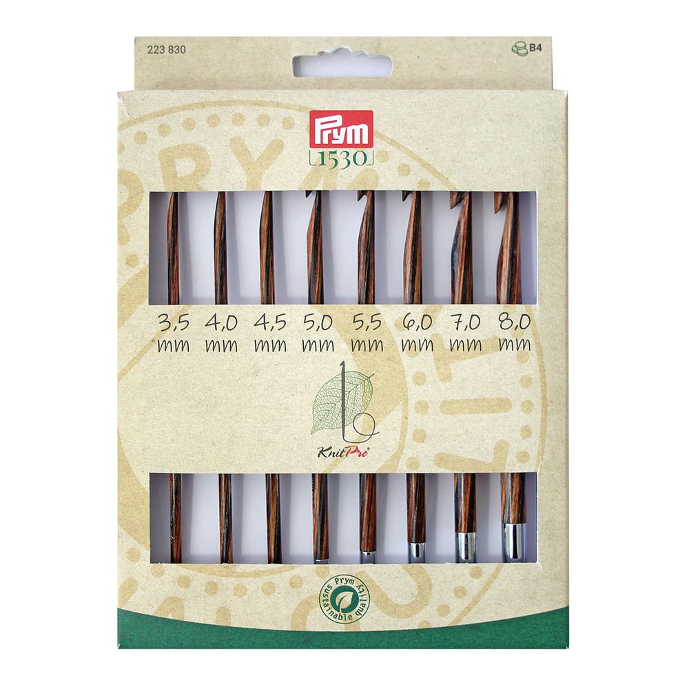 Набор крючков тунисских Natural береза ⌀3.5 - 8.0 мм, Prym 223830