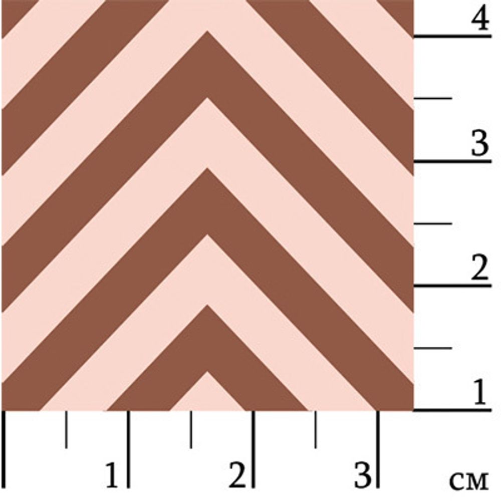 Ткань для пэчворка Peppy Бабушкин сундучок, рулон 112 см / 5 метров, БС-08 зигзаг коричневый, Peppy