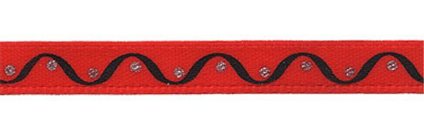 Лента атласная с рисунком 6.0 мм / 22.8±1 метра, V1/026 волна/красный, Gamma ALP-062