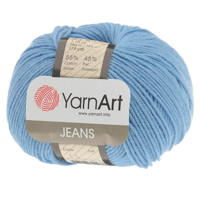 Пряжа YarnArt (ЯрнАрт) Jeans / уп.10 мот. по 50 г, 160м, 15 голубой