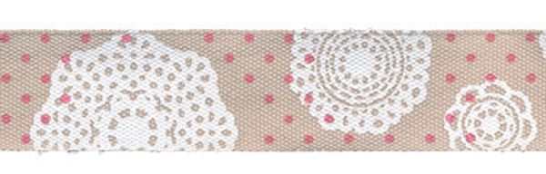 Лента хлопок с рисунком 16.0 мм / 5 шт по 3 метра, D5_001/041 Снежинки, CLP-162 Gamma