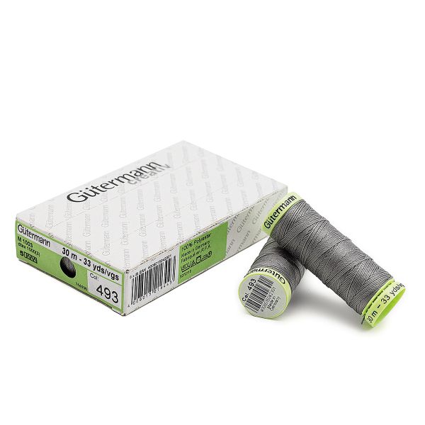 Нитки отделочные Gutermann Top Stitch, 30м, 493 пепельно-серый, 5 катушек