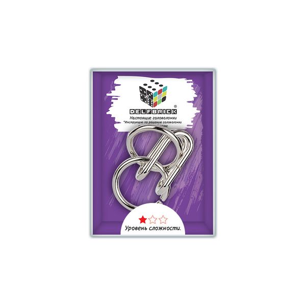 Головоломка металлическая, 1 шт, Кольца 3 элемента, Delfbrick DLM-22