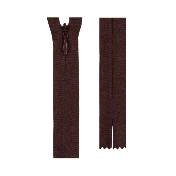 Молния спираль потайная плательная Т3 (3 мм) 1 зам., н/раз., 40 см, сатин (плотная) 294 шоколадный, G013P Gamma, 10 шт