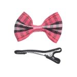 Набор Б-001 мини бантик+заколка 33мм/35мм (малиновый/черный) 29352