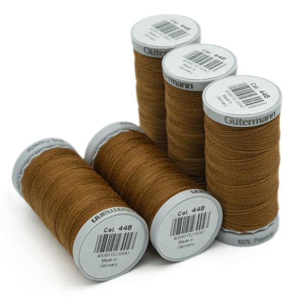Нитки суперкрепкие Gutermann Extra Strong M782, 100м, 448 шоколадная охра, 5 катушек