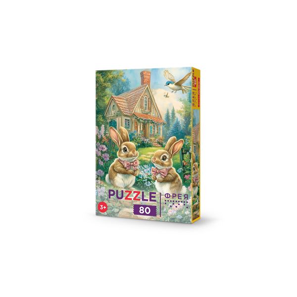 Пазл 80 элементов, PZL-80/12 Домик для зайчат, Фрея