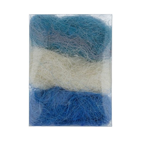 Сизалевое волокно 30 г,±3 г, 04 белый/голубой/синий, Blumentag BMG-30 MIX