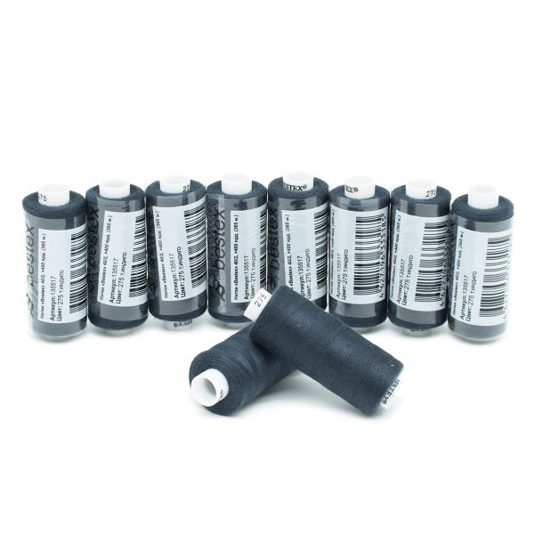 Нитки швейные бытовые Bestex 40/2, 365 м (400 ярд) / 10 кат., 275 темный индиго