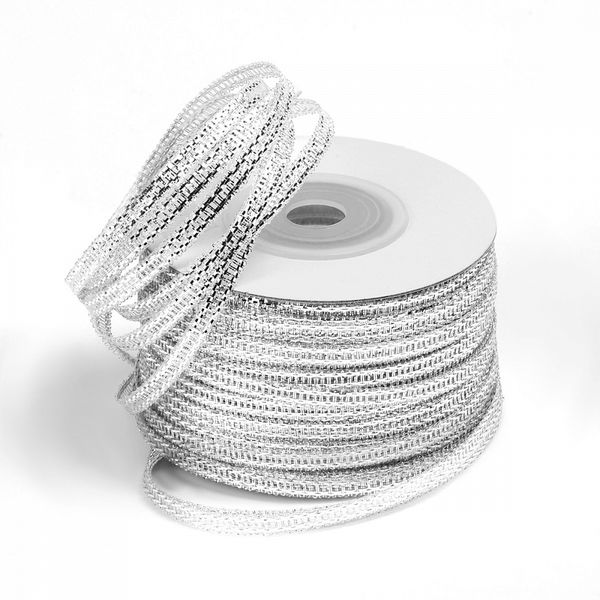 Лента металлизированная 3.0 мм / 91.44±1 метра, серебро, Magic4Hobby