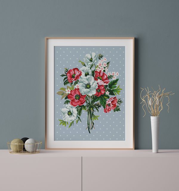 Картина по номерам Фрея PKZ/PM-028, Прелестный букет, (на картоне) 40х30 см