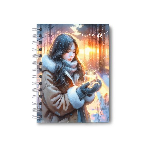 Записная книжка с твердым переплетом, глянцевая ламинация, на гребне A6 80 л. 4 шт клетка, Мои мечты 01585, ЗК221 Светоч