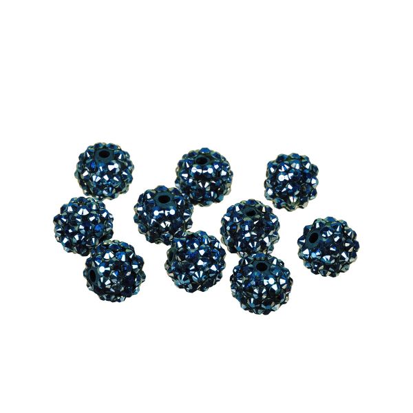Бусины пластик ⌀14 мм, 10 шт, №10 синий, Zlatka BWR-14