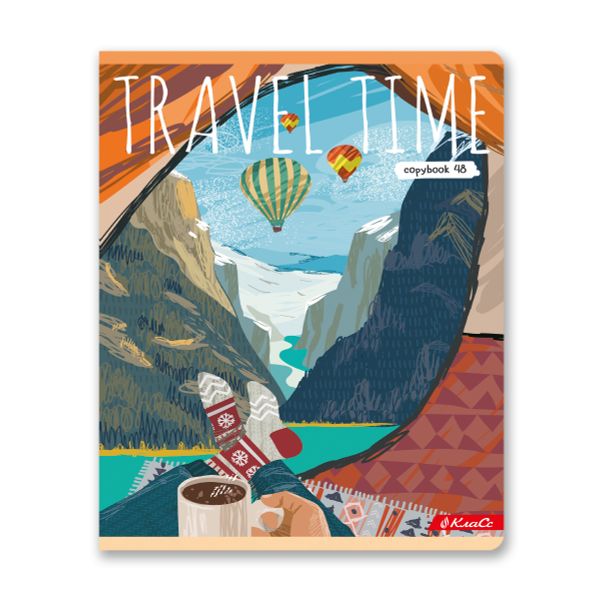 Тетрадь ученическая общая, A5+ 48 л. на скобе 65 г/м², белизна 100%, 10 шт, линия в термоусадочной пленке, 000329 Путешествия, Светоч 48ТСК5_3_2