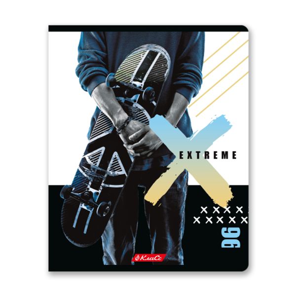 Тетрадь ученическая общая, выборочный лак, A5+ 96 л. на скобе, белизна 100%, 5 шт, клетка, 000344 Экстрим, Светоч 96ТСК5_4_3_1