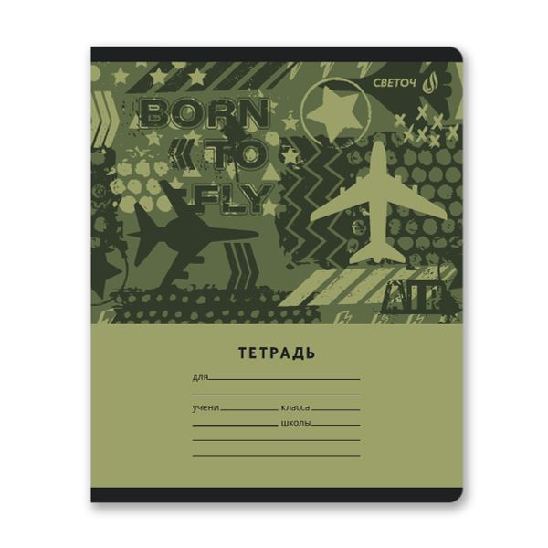 Тетрадь ученическая школьная A5 12 л. на скобе 65 г/м², белизна 100% 25 шт клетка, 01397 Отважный, Светоч Т74