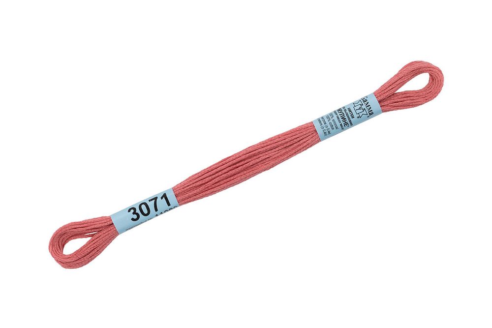 Мулине Gamma 100% хлопок, цв.3071 гр.розовый, 24 мотка по 8 метров