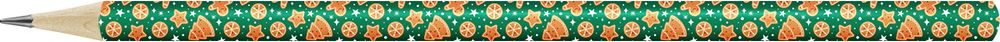 Карандаш графитный круглый с ластиком заточенный ТМ (HB), 12 шт, 3125 Новогоднее печенье, ВКФ Принты 1-PR-12Д