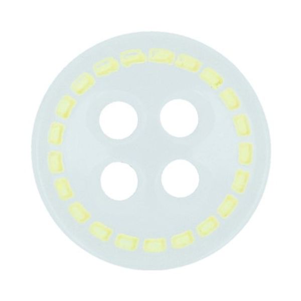 Пуговицы 4 прокола блузочные 11 мм, 36 шт, А001/С803 белый/желтый, Gamma GF 0022