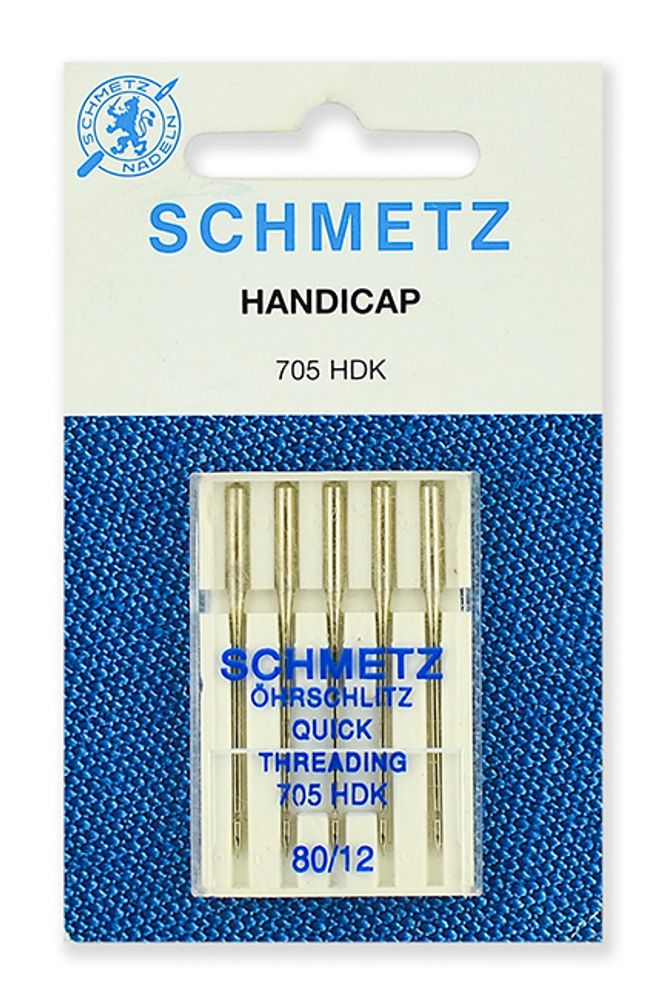 Иглы для швейных машин легковдеваемые Schmetz 130/705H №80, уп. 5 игл