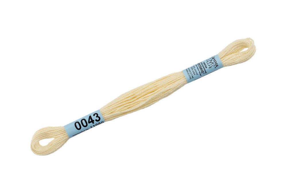 Мулине Gamma 100% хлопок, цв.0043 бл.желтый, 24 мотка по 8 метров