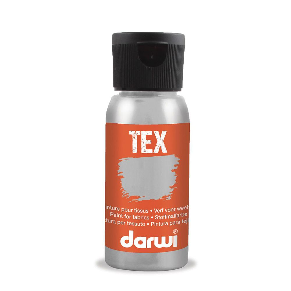 Краска для ткани Darwi TEX, 50 мл, 080 серебро