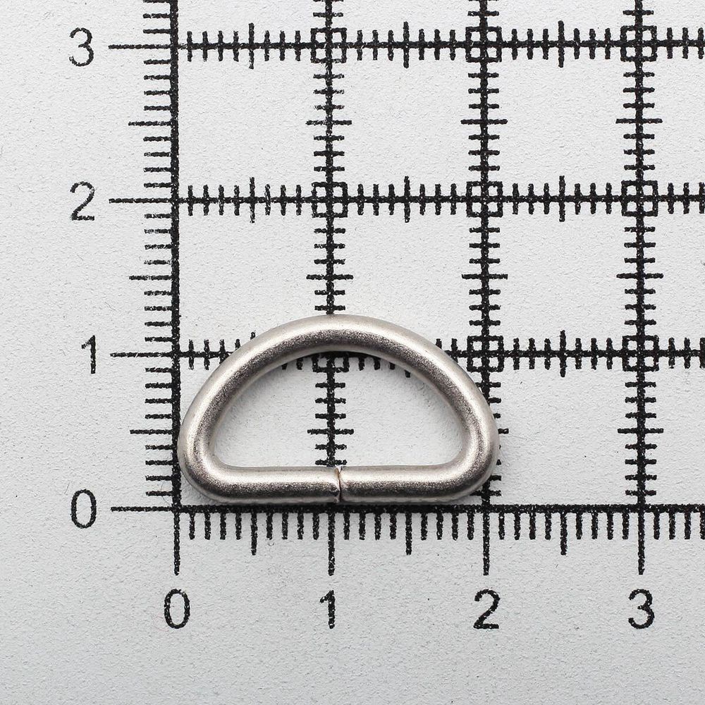 Полукольцо сварное металл внутр. 15 мм (внешн. 20х12 мм, ⌀2.5 мм), 100 шт, серебро ГР, 6066