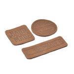 Набор кожаных термоаппликаций Hand Made: квадрат №5 (1шт), круг №2 (1шт), прямоугольник №3 (1шт), 40 светло-коричневый
