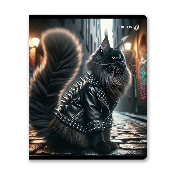 Тетрадь ученическая общая, глянцевая ламинация A5 48 л. на скобе 65 г/м², белизна 100% 10 шт клетка, 01505 Это кто на мотоцикле?, Светоч Т71