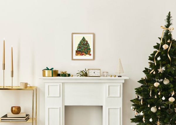 Набор для вышивания нитками Panna, Золотая серия, Викторианская елка, 20х25 см